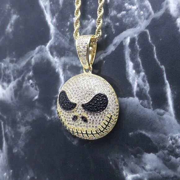 20"Rope Chain + 14K Gold Finish Nightmare Jack - Picture 4 of 12